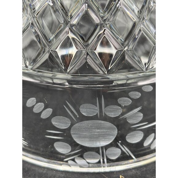 Vintage Pressed Glass Replacement Light Globe Shade Etched Floral & Diamond Patt - Picture 7 of 7